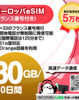 ヨーロッパeSIM 30GB/30日間の電話番号付きプラン画像_eSIM-san