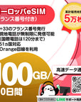 ヨーロッパeSIM 100GB/30日間の電話番号付きプラン画像_eSIM-san