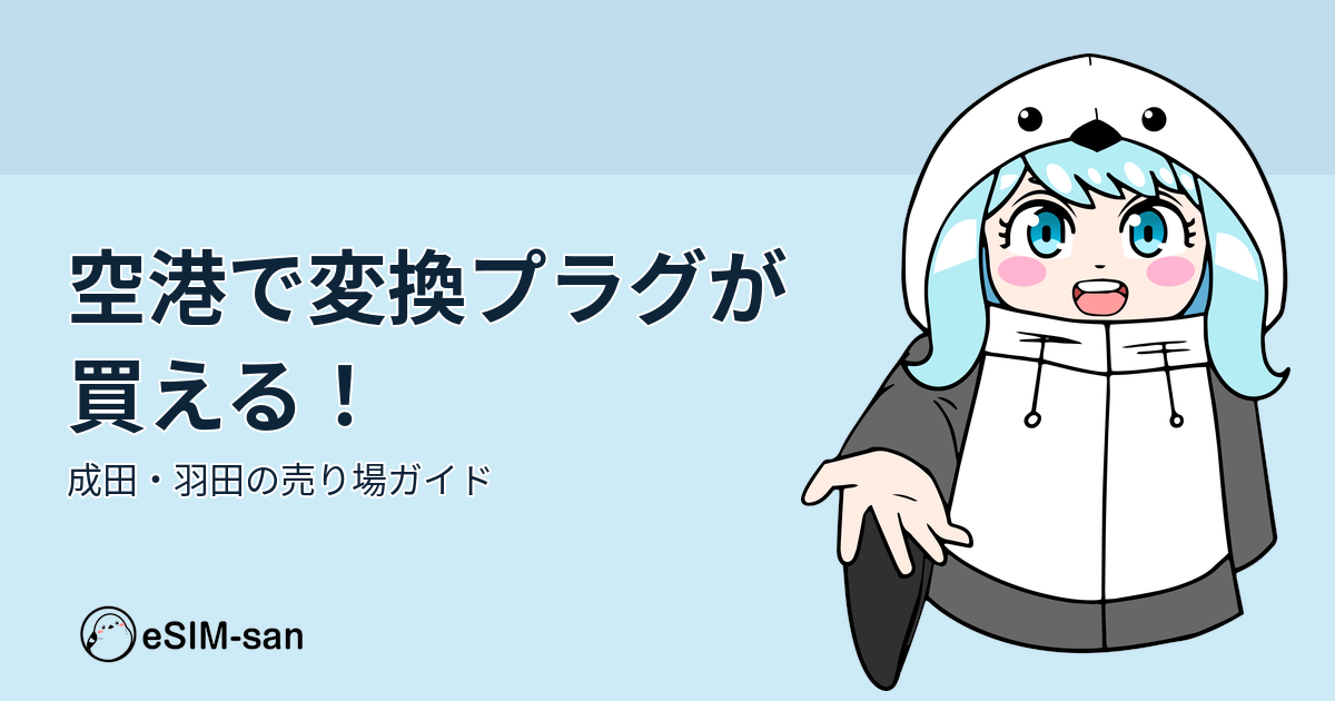 空港で変換プラグを購入するための完全ガイド。まどかちゃんが空港での買い方をナビゲート