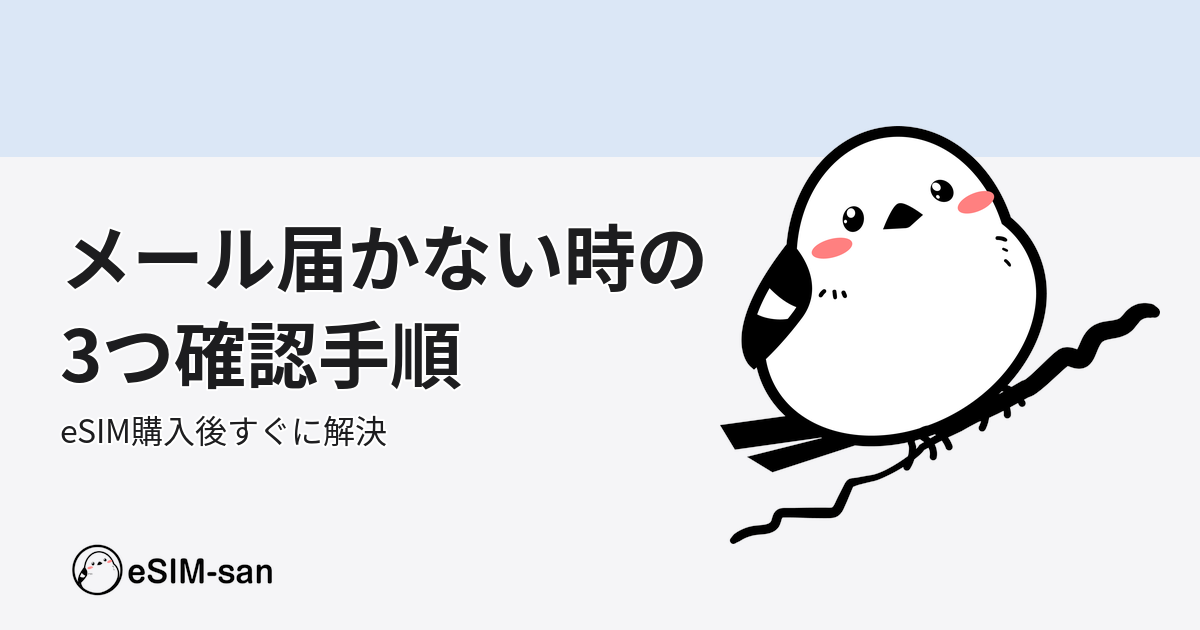 eSIM購入後メールが届かない時の対処法を説明するアイキャッチ画像