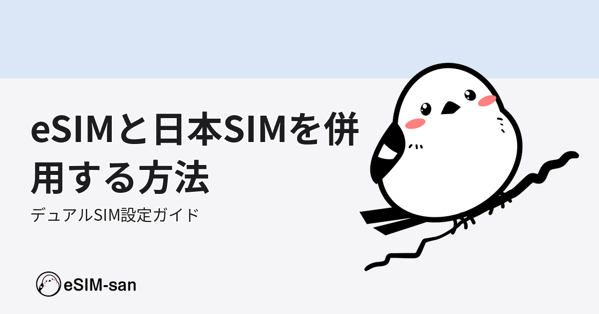 eSIMと物理SIMの併用方法を解説するeSIM-sanのガイド記事のアイキャッチ画像