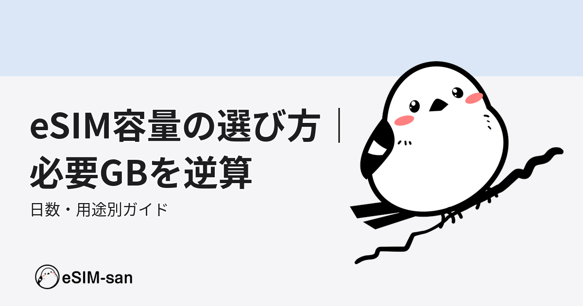 eSIM容量の選び方ガイド。日数と用途から必要GBを逆算する方法を解説