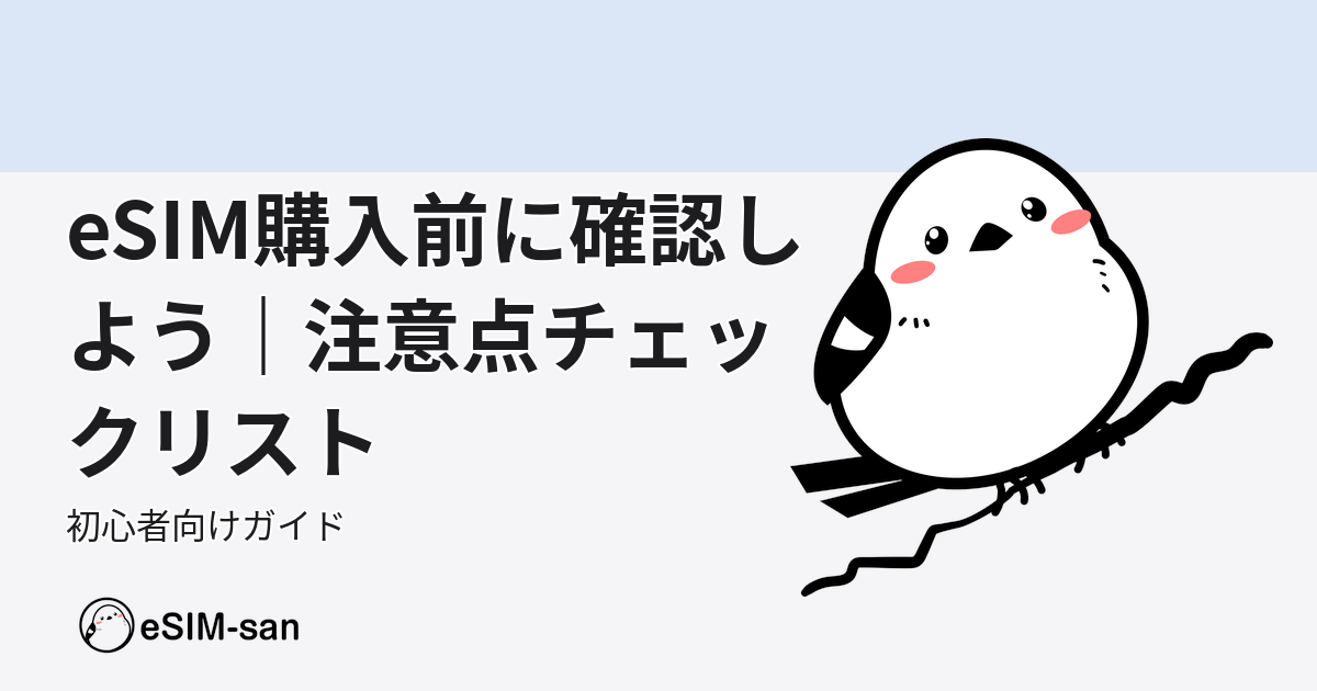 eSIM購入前の注意点を解説するeSIM-sanのガイド記事