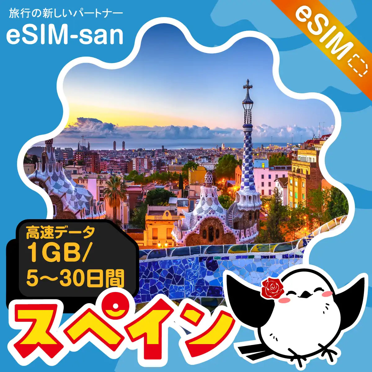 スペインeSIMの1GB/dayプラン画像_eSIM-san