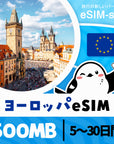 ヨーロッパ33か国周遊プランeSIMの500MB/dayプラン画像_eSIM-san