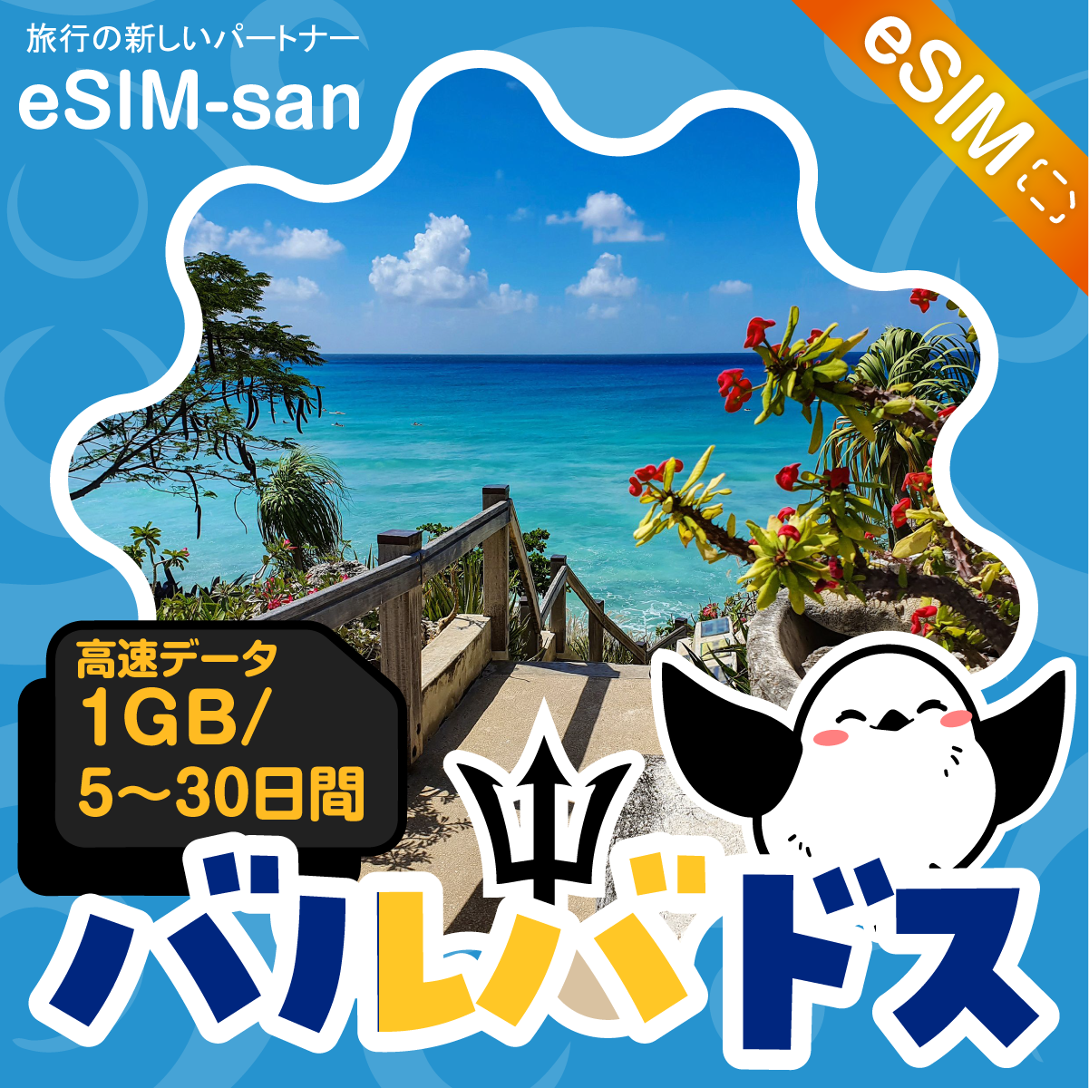 バルバドスeSIMの1GB/dayプラン画像_eSIM-san