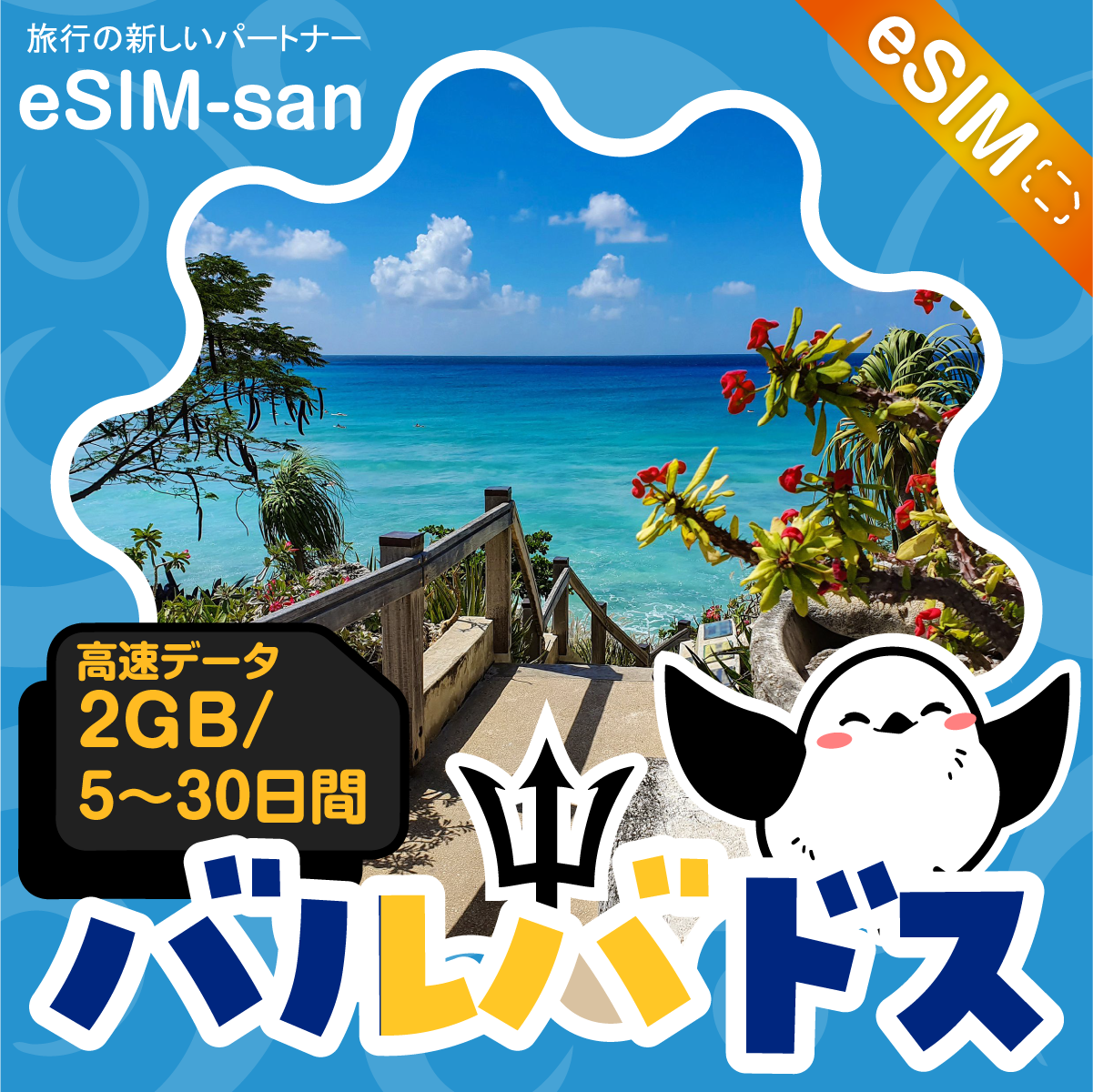 バルバドスeSIMの2GB/dayプラン画像_eSIM-san