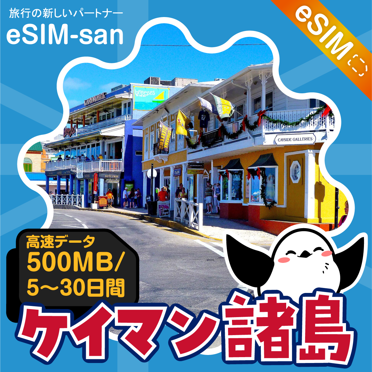 ケイマン諸島eSIMの500MB/dayプラン画像_eSIM-san