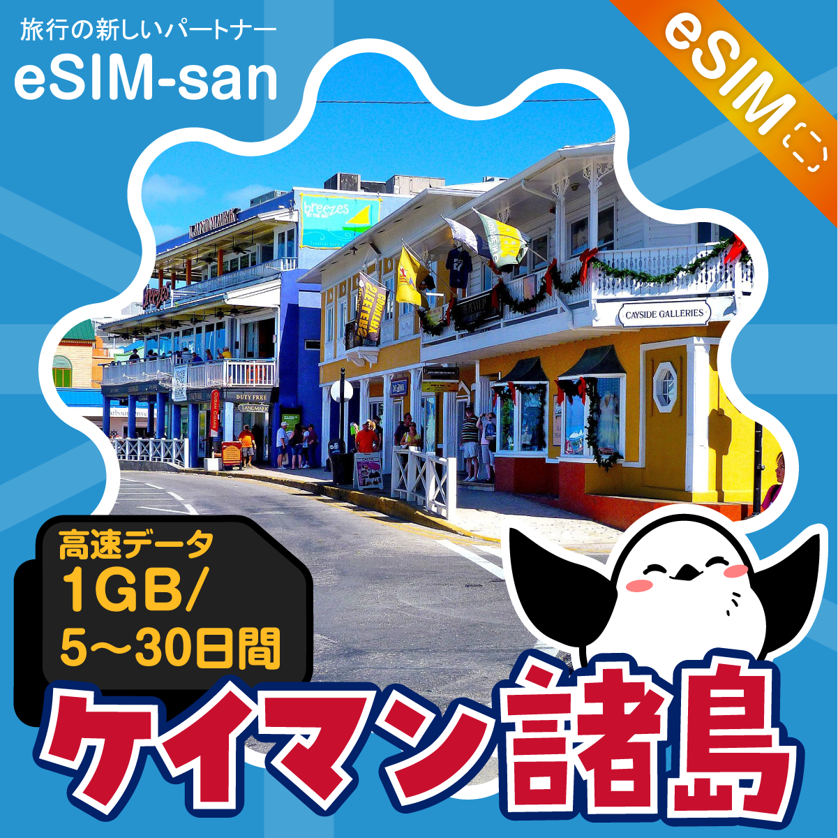 ケイマン諸島eSIMの1GB/dayプラン画像_eSIM-san