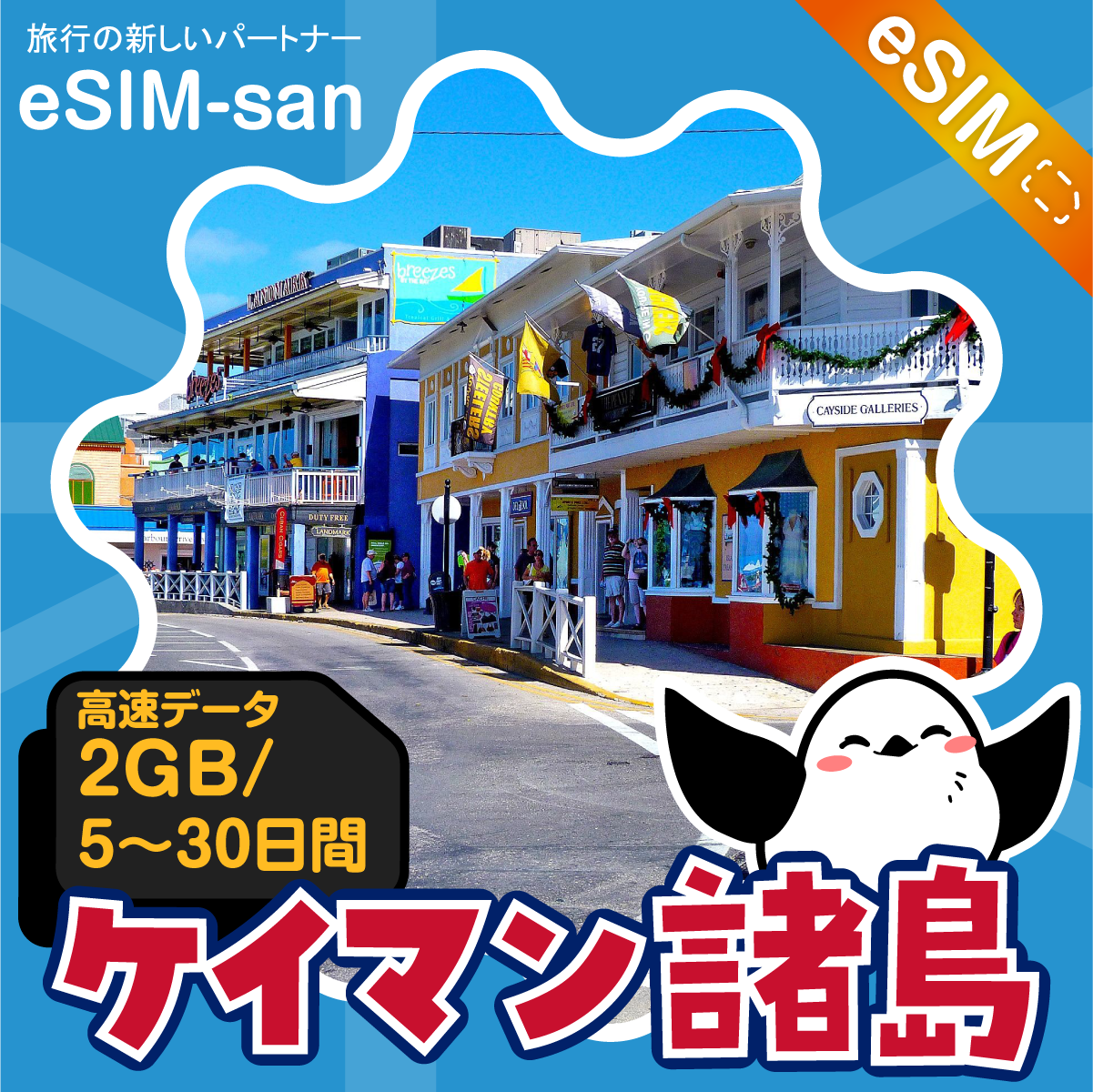 ケイマン諸島eSIMの2GB/dayプラン画像_eSIM-san