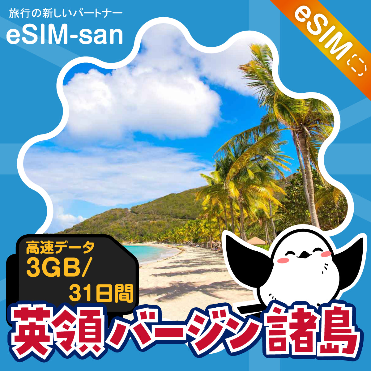 英領バージン諸島eSIMの3GBプラン画像_eSIM-san