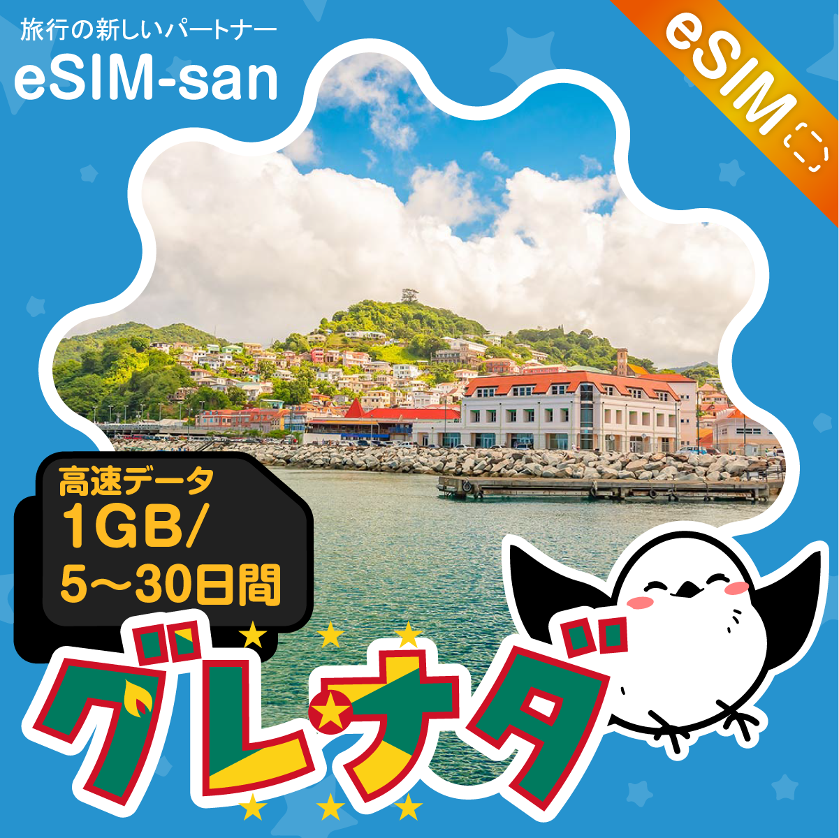 グレナダeSIMの1GB/dayプラン画像_eSIM-san