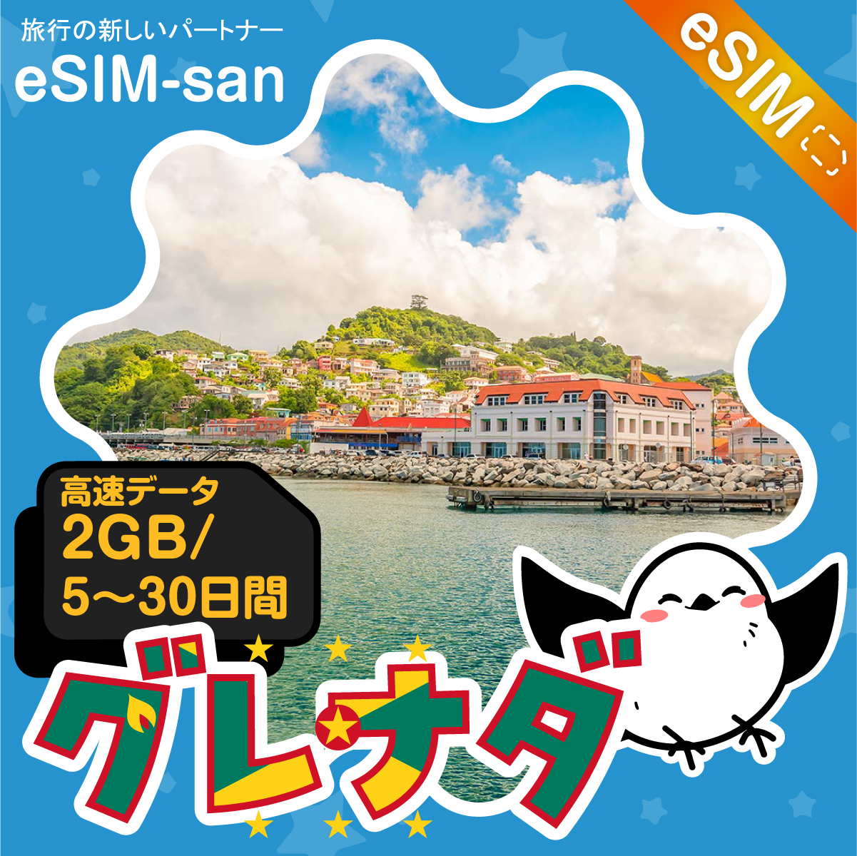 グレナダeSIMの2GB/dayプラン画像_eSIM-san