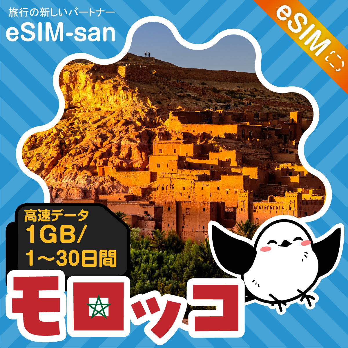 モロッコeSIMの1GB/dayプラン画像_eSIM-san