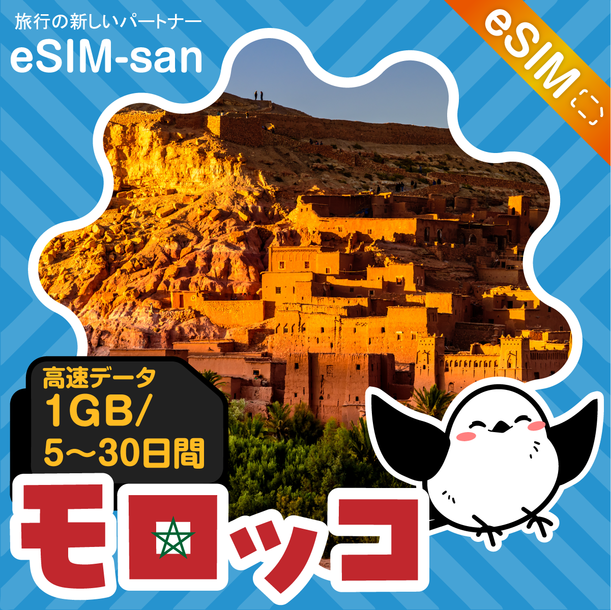 モロッコeSIMの1GB/dayプラン画像_eSIM-san