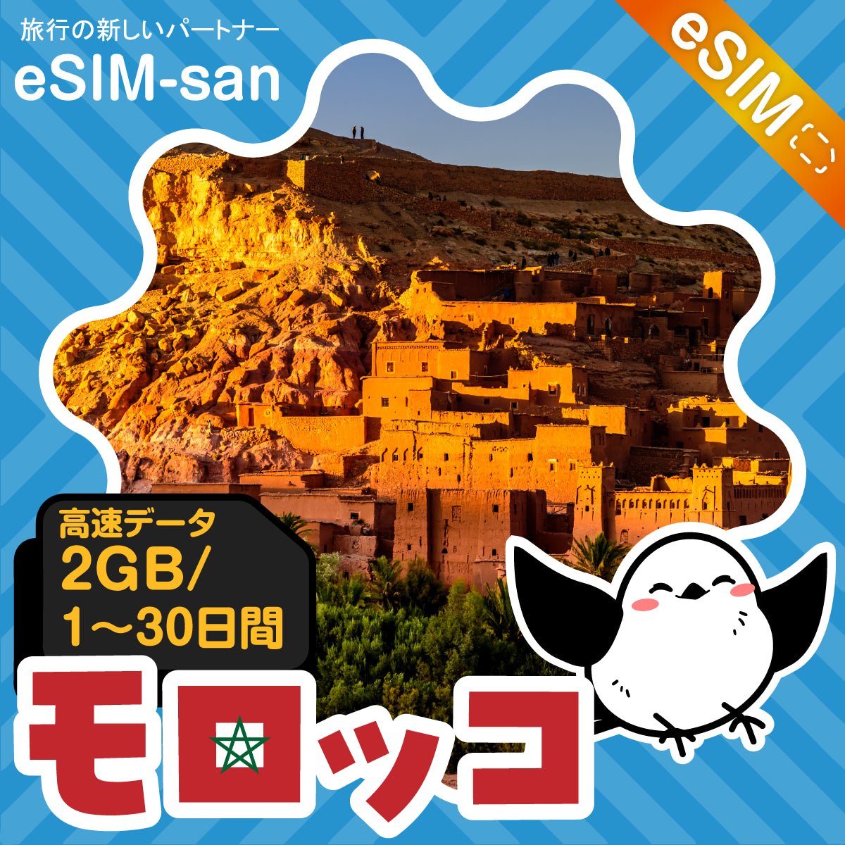 モロッコeSIMの2GB/dayプラン画像_eSIM-san
