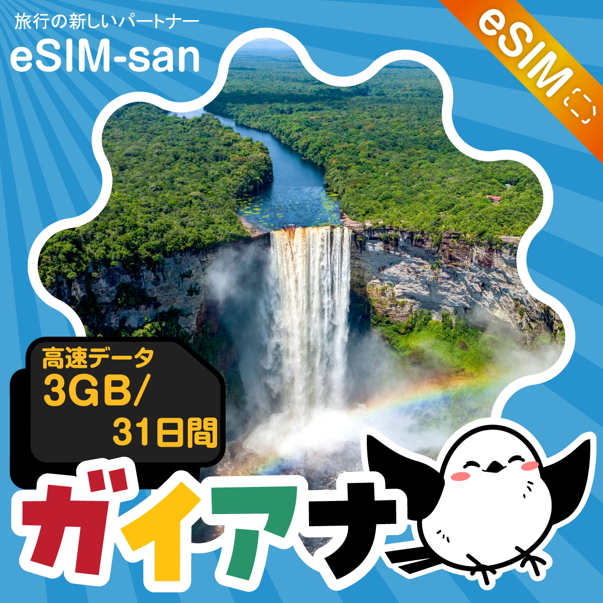 ガイアナeSIMの3GBプラン画像_eSIM-san