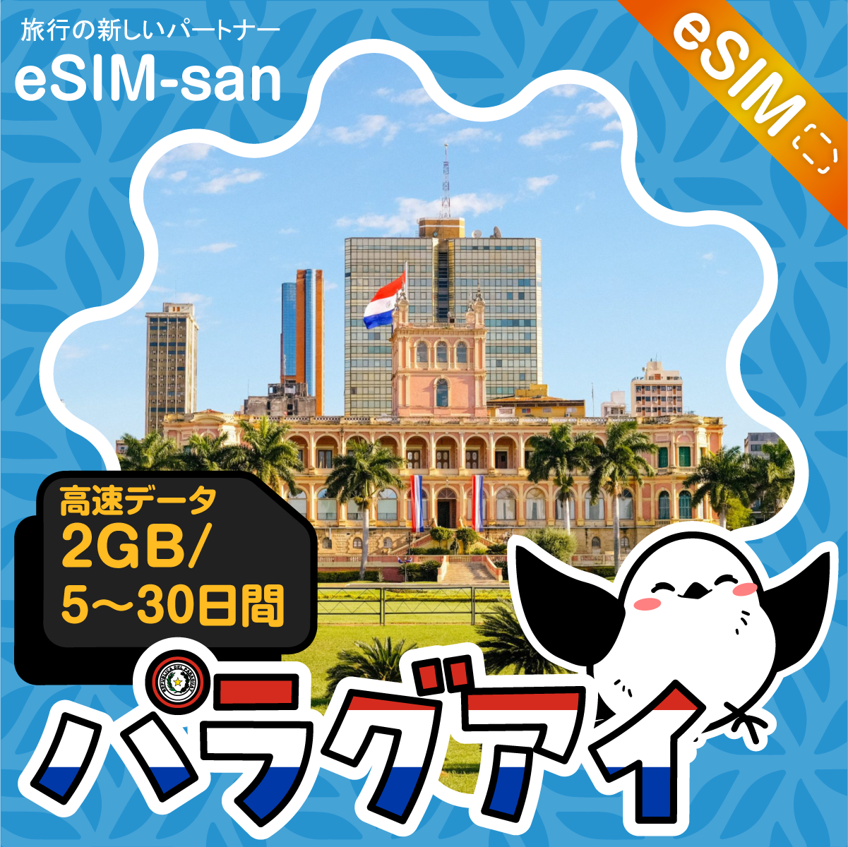 パラグアイeSIMの2GB/dayプラン画像_eSIM-san