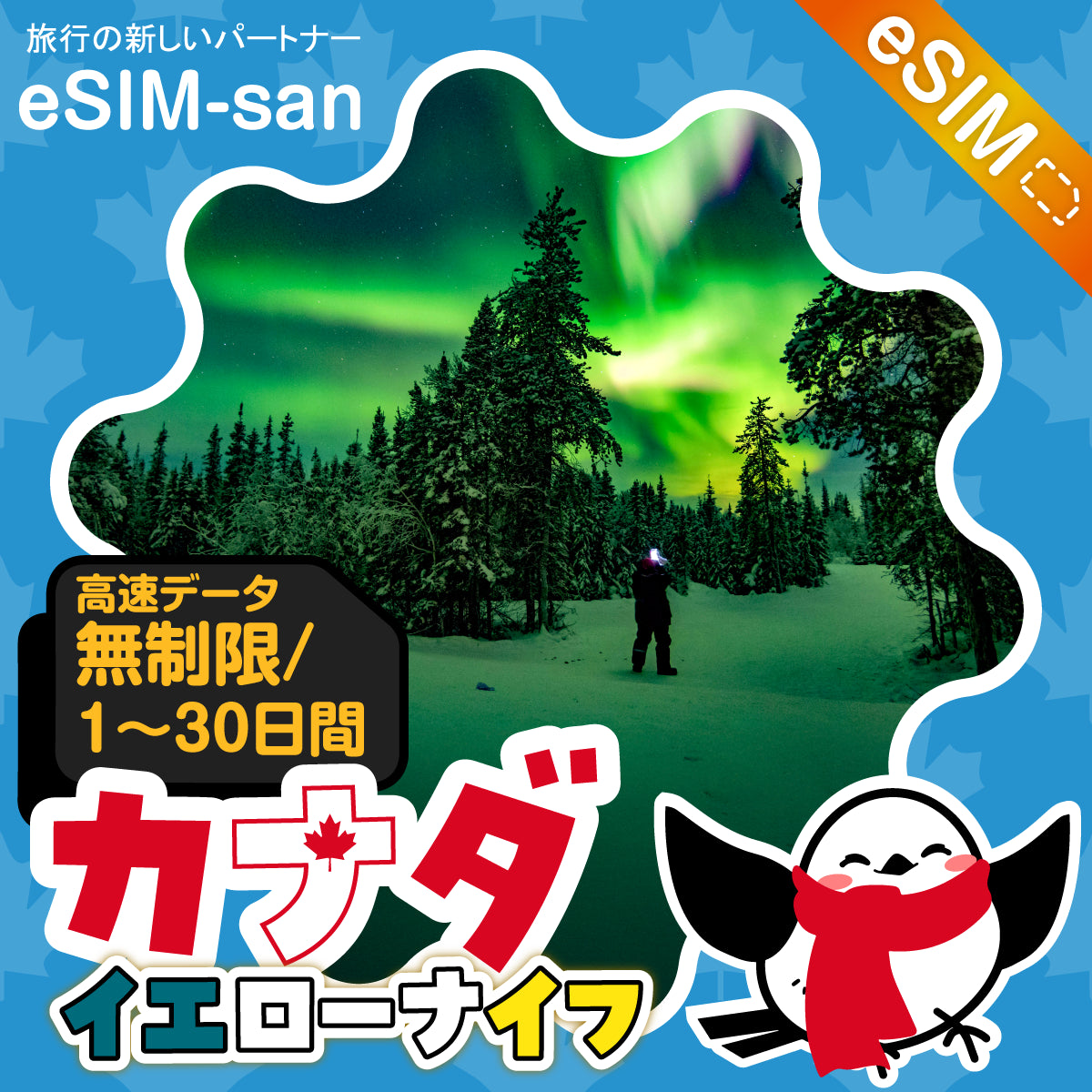 カナダ（イエローナイフ）eSIMの無制限プラン画像_eSIM-san