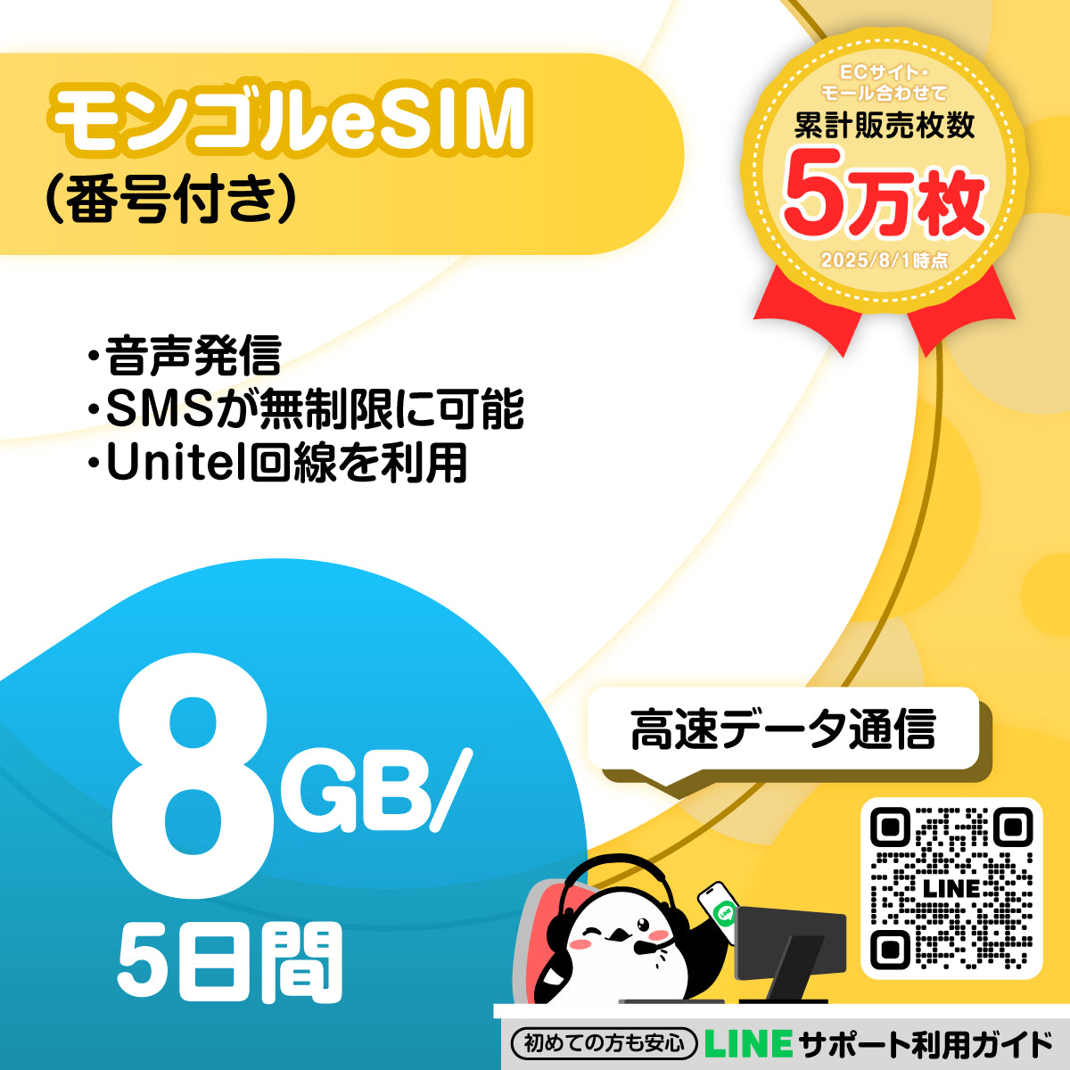 モンゴルeSIMの8GB（番号付き）プラン画像_eSIM-san