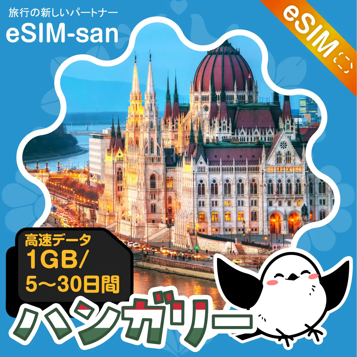 ハンガリーeSIMの1GB/dayプラン画像_eSIM-san